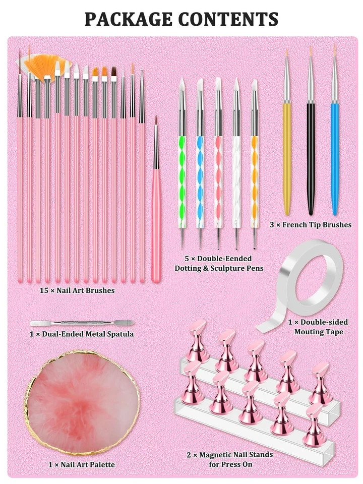 Nail Art Design Tools, Nail Stand Holder for Painting Nails, Nail Art Brushes…