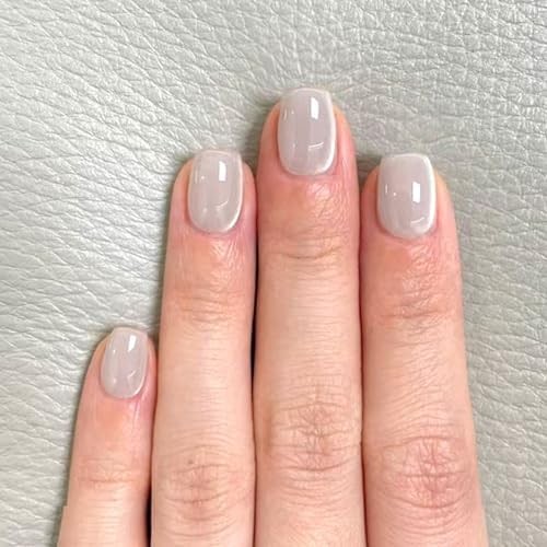 White Press on Nails Short Square Fake Nails with Glitter Cat Eye Designs Glossy