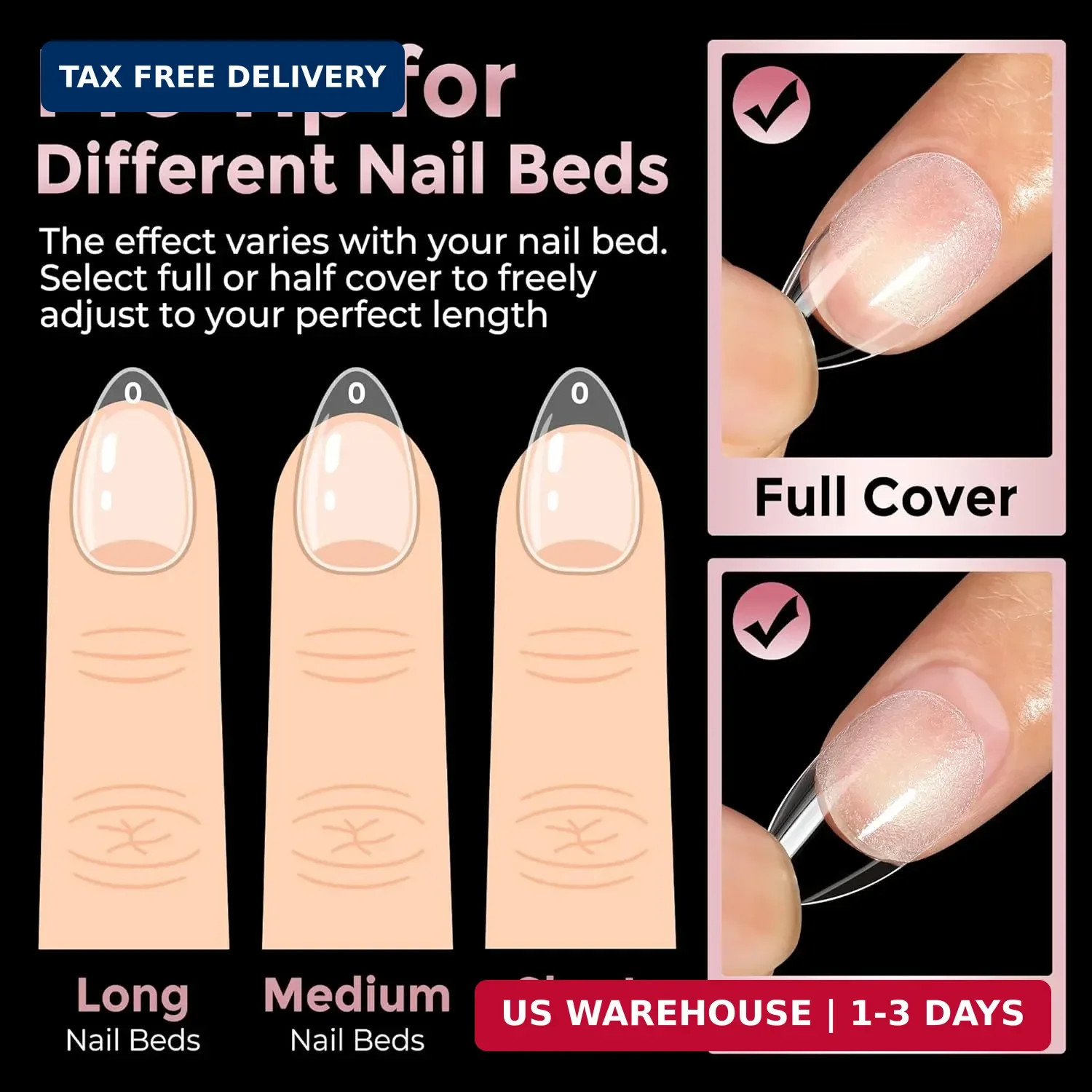Short Almond Nail Tips, 240pcs Soft Nail Gel Tips Pre-Shaped Acrylic Fake Nails,
