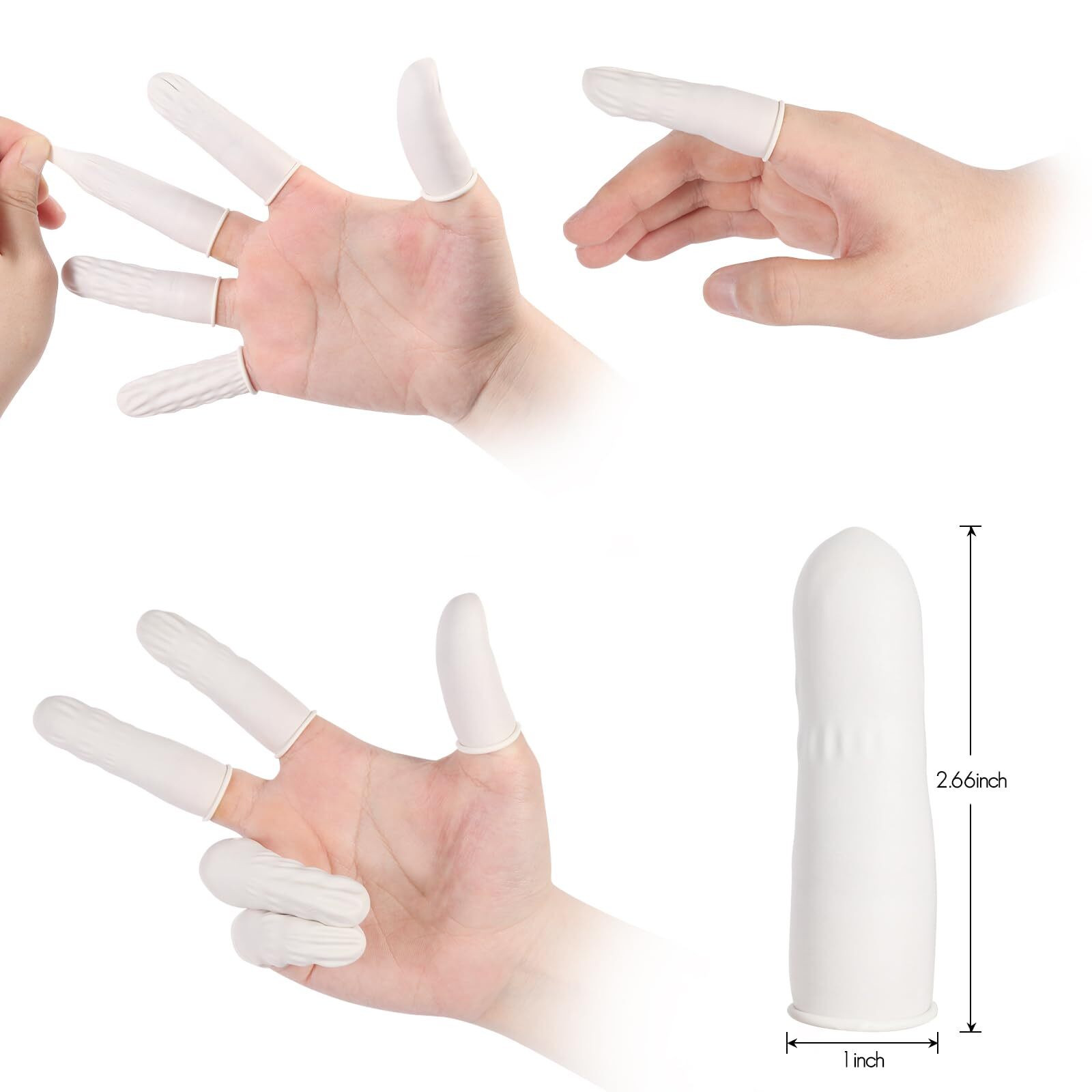 250 Pcs Finger Cots – Disposable Finger Protectors – Latex Rubber Finger Covers
