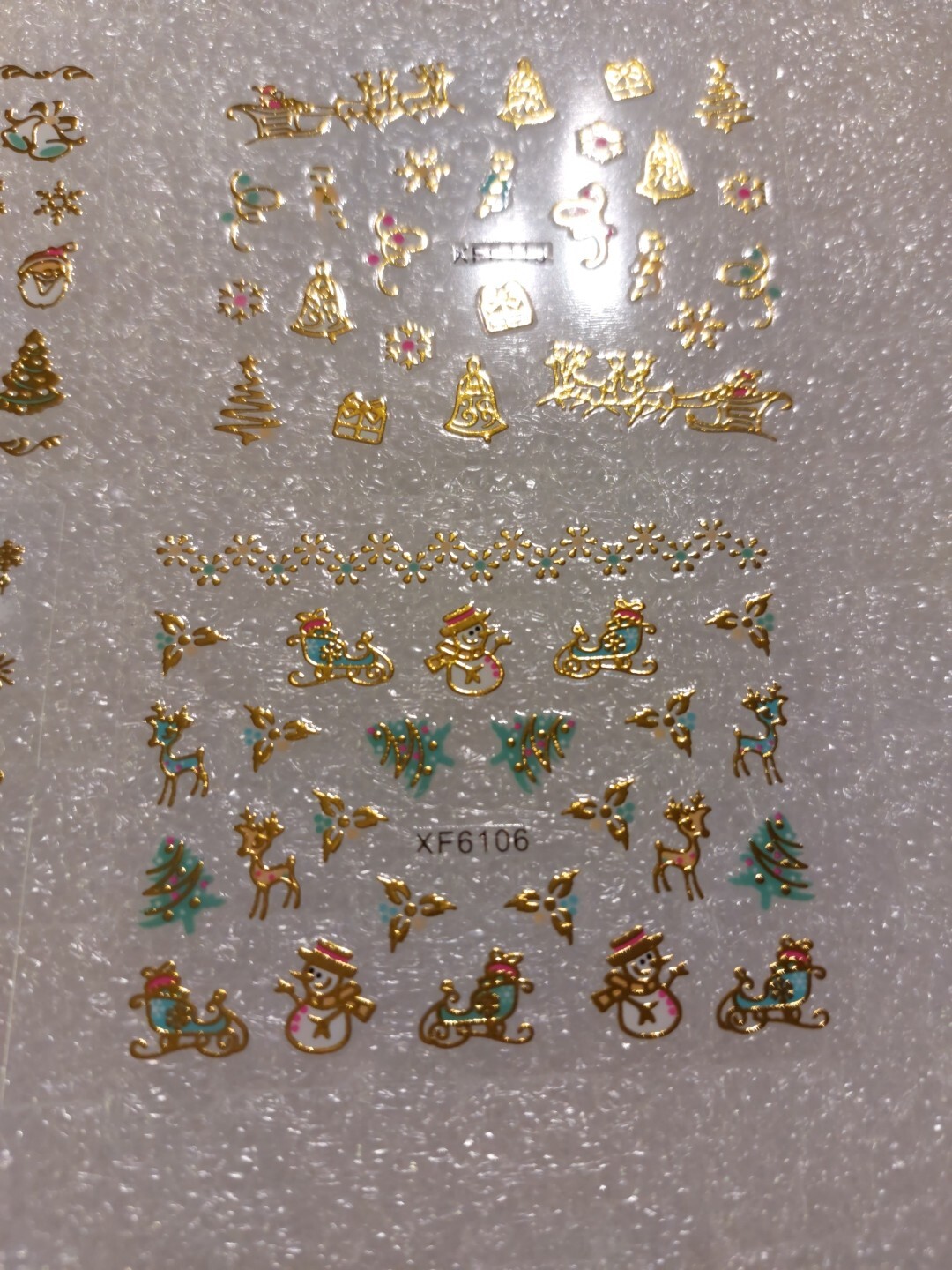 4 X Small Sheets Of Christmas Nail Art Stickers (Dn63) New