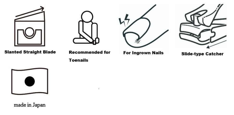 JAPAN GREEN BELL NC-130 Slant Edge Toenail Clipper Ingrown Nail Straight Cut