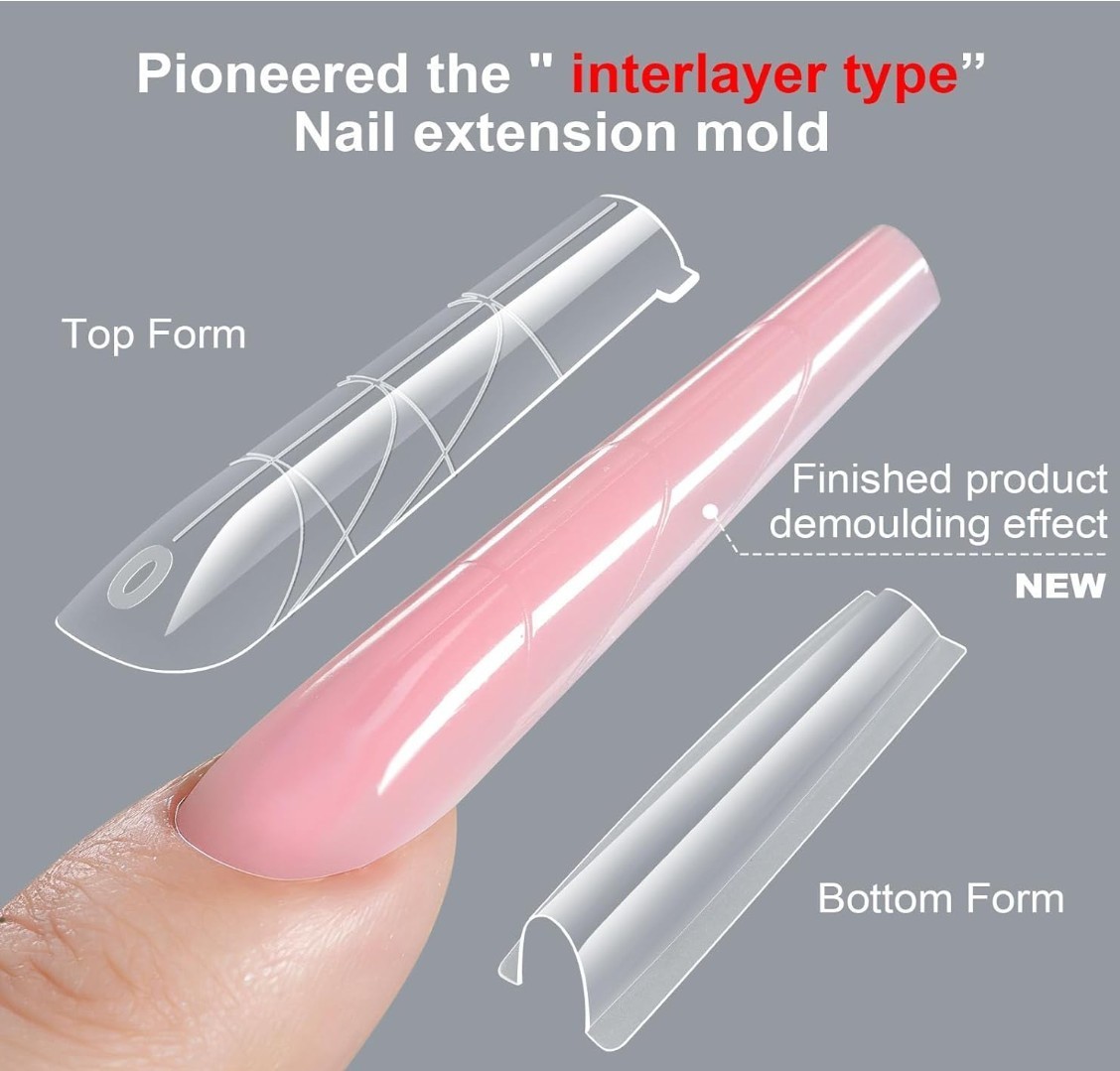 256Pcs Easy Nails Art Forms with Sandwich Design for Paperless