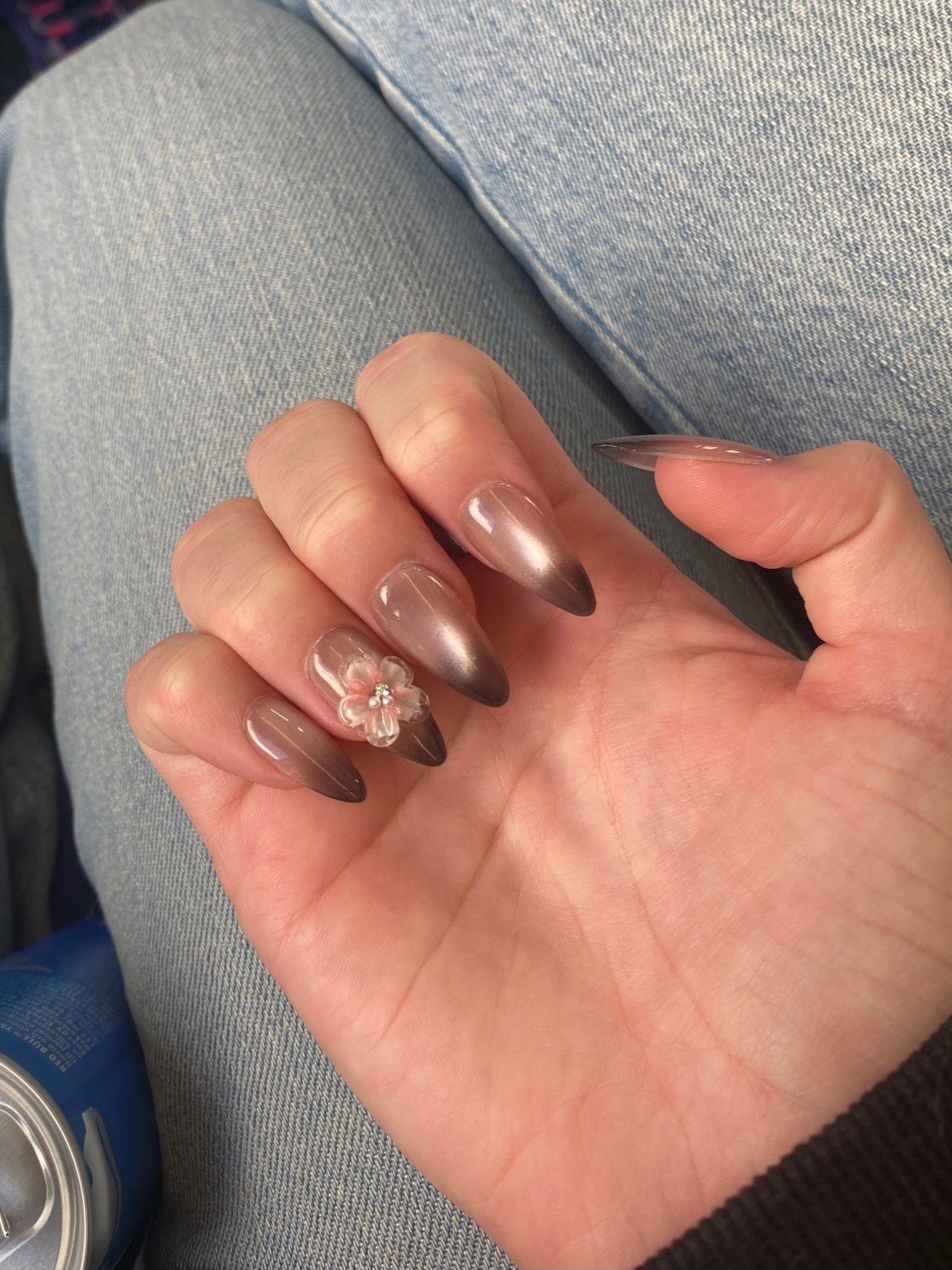 Gradient Black French Style Press On Nails Handmade