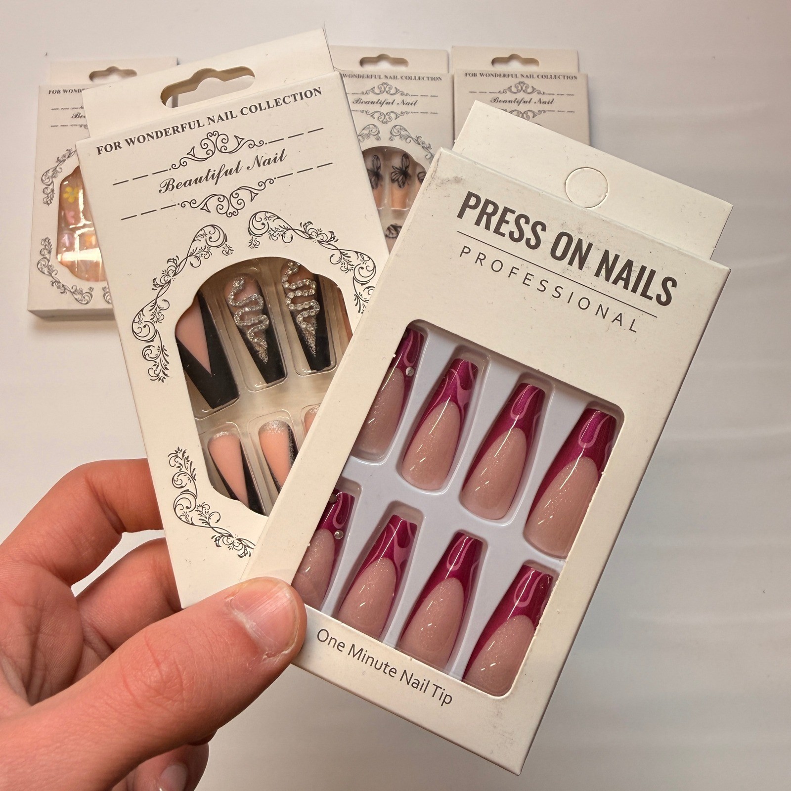 Lot of 10 Pack of 24 New False Press On Nails Assorted Designs and Colors №N31