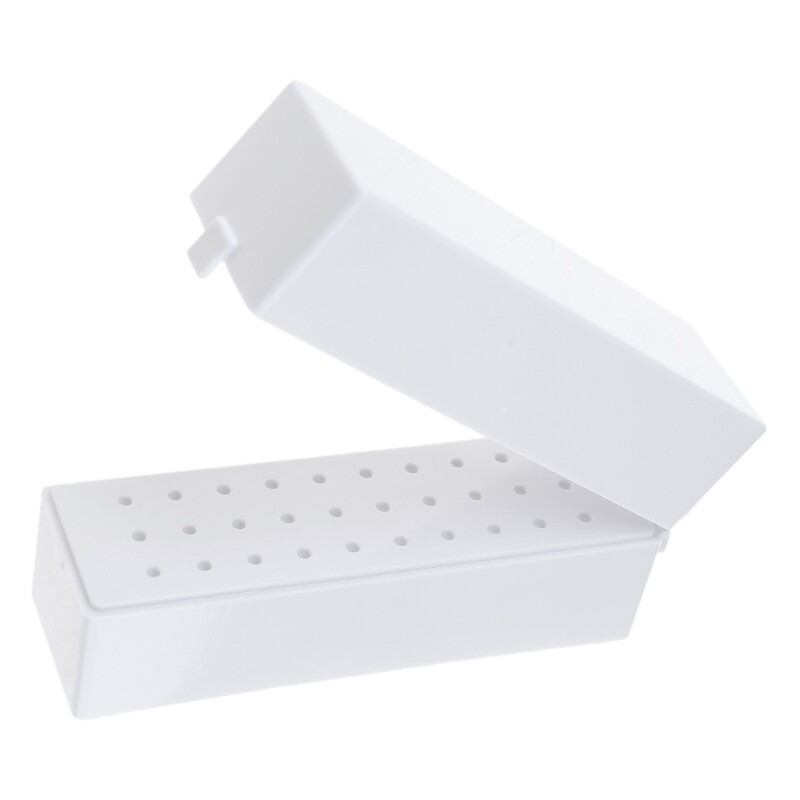 30/48 Holes Nail Art Drill Storage Box Grinding Head Polish Bit Holder Display