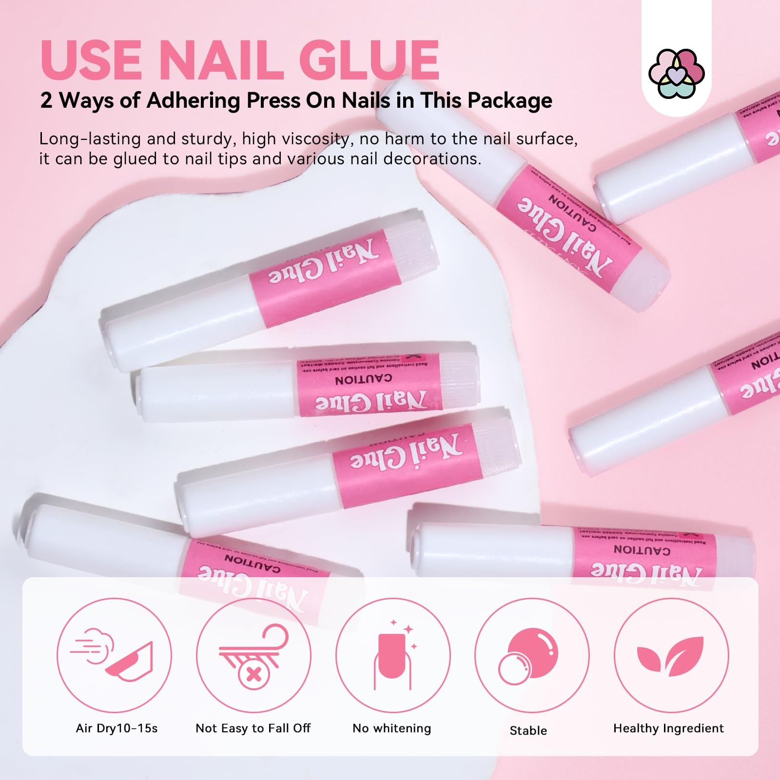 20PCS Press on Nail Tool Kit: Nail Prep Kit with Nail Glue, Adhesive Tabs, Mini