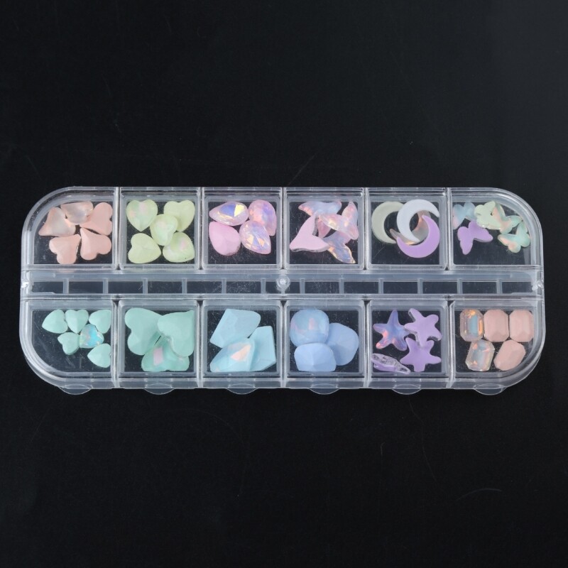 12 Grids Fashion Crystal Art Jewelry Crystal 3D Rhinestones