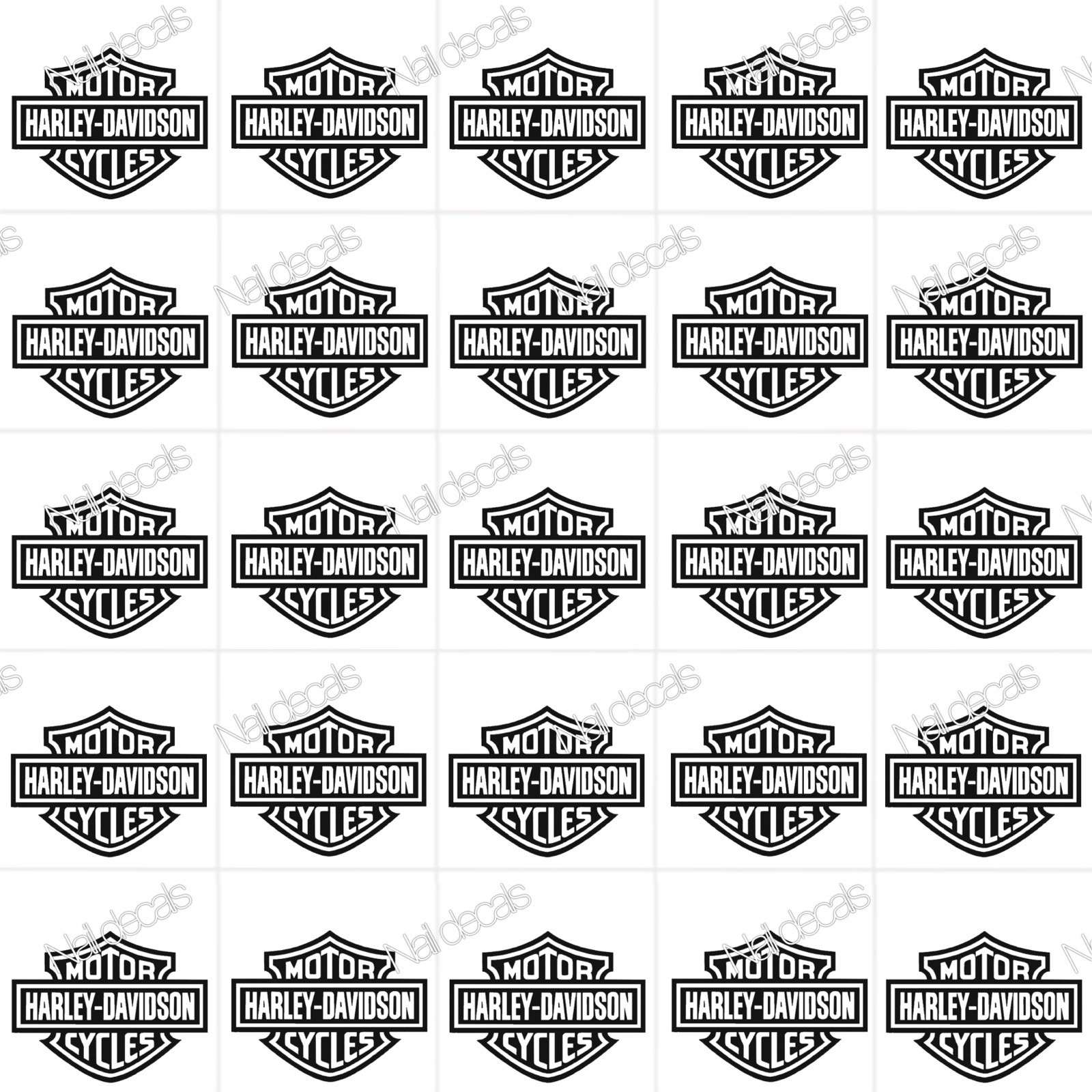 Motorcycle Nail Decals Clear Waterslide Transfer Set of 50 +instructions