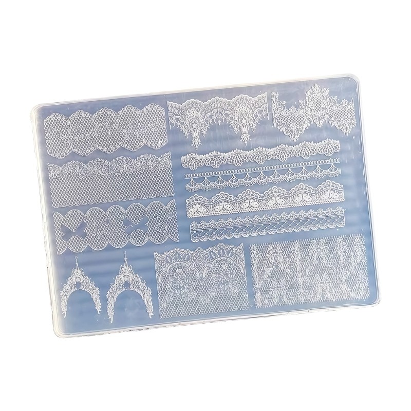 Sturdy Silicone Nail Art Mold for 3D Lace Designs Offering Multiple Option