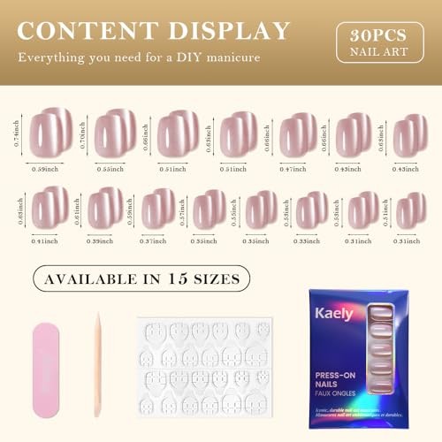 30Pcs – Short Square Nude Pink Cat Eye – Extra 30 Ounce – Pack of 1