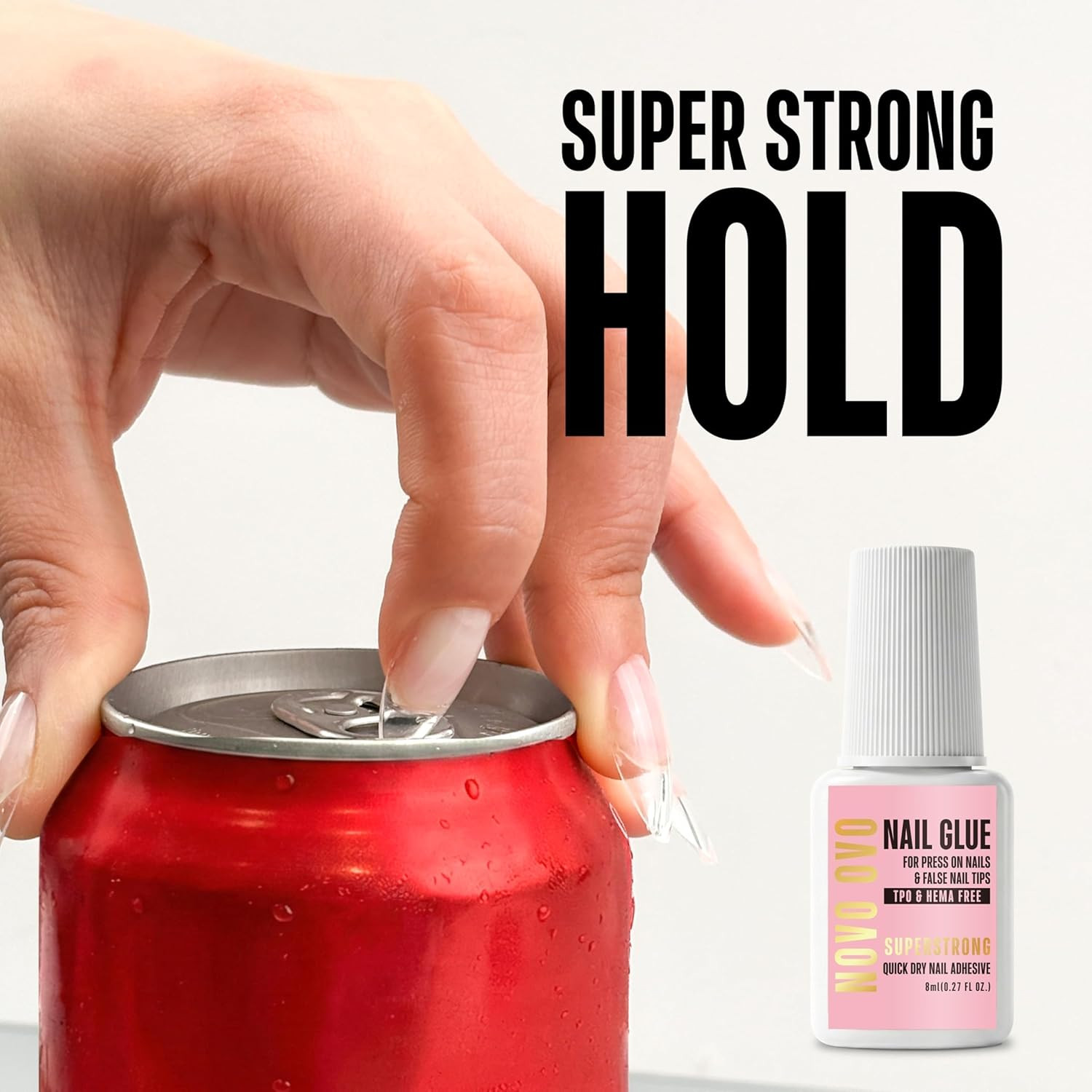 Super Strong Nail Glue for Press on Nails & False Nail Tips (8Ml 0.27 Fl Oz) – T