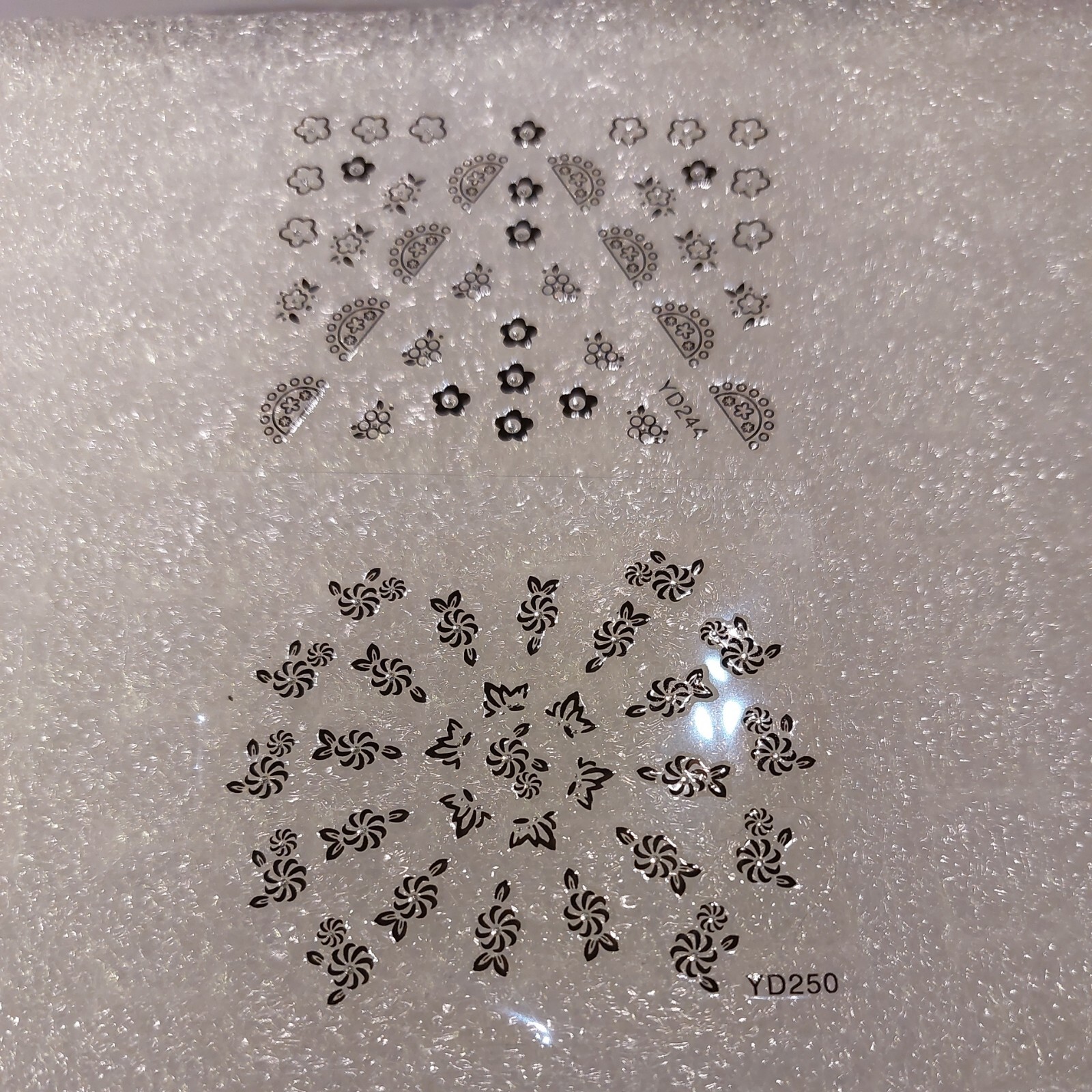 2 X Small Sheets Of Black Nail Art Stickers (Dn368) New