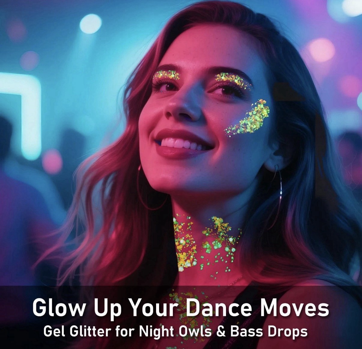 Glow in the Dark Body Glitter Gel – 6 Color Rave Accessories for Festivals