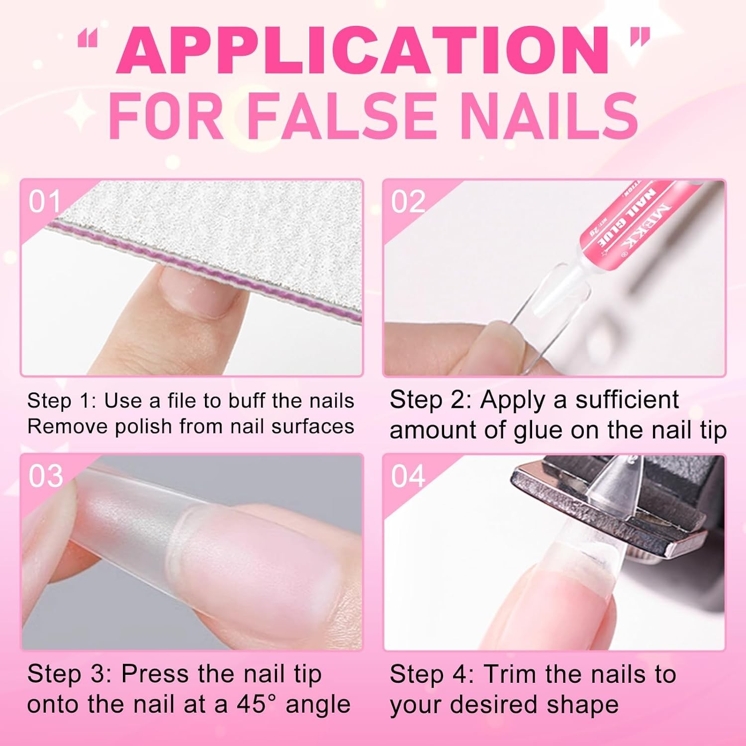 MEKK Nail Glue,Super Strung & Long-Lasting Nail Glue for Acrylic Nails,Press Ons