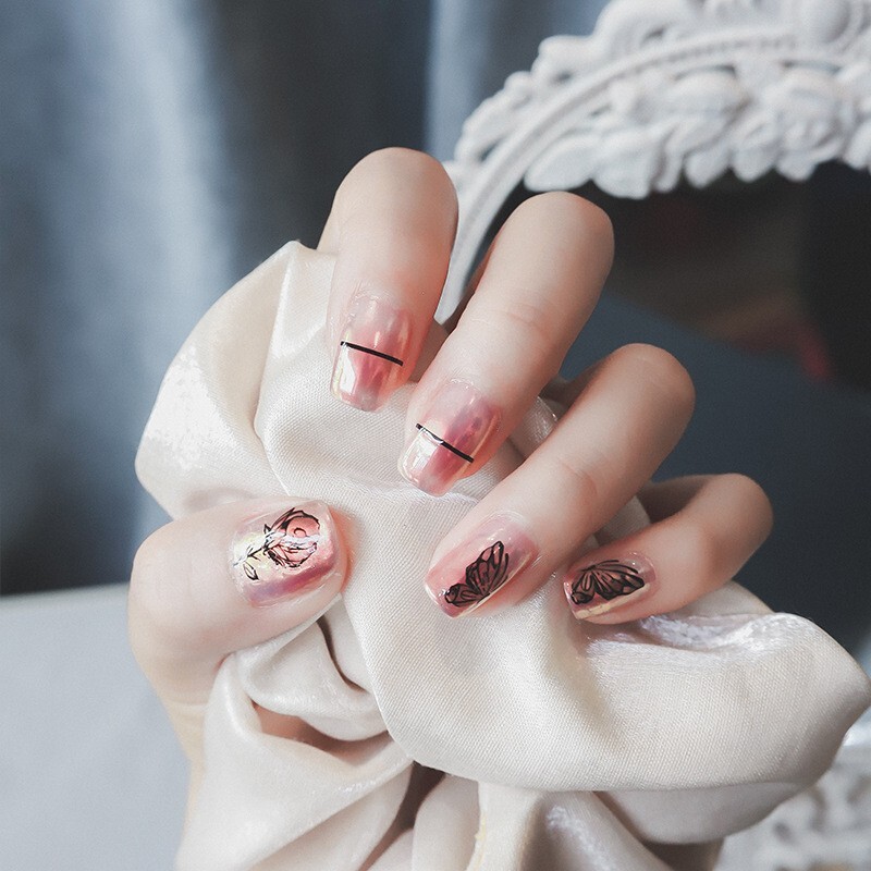 5D Rose Nail Stickers, Black And White Rose Nail Decals (59)