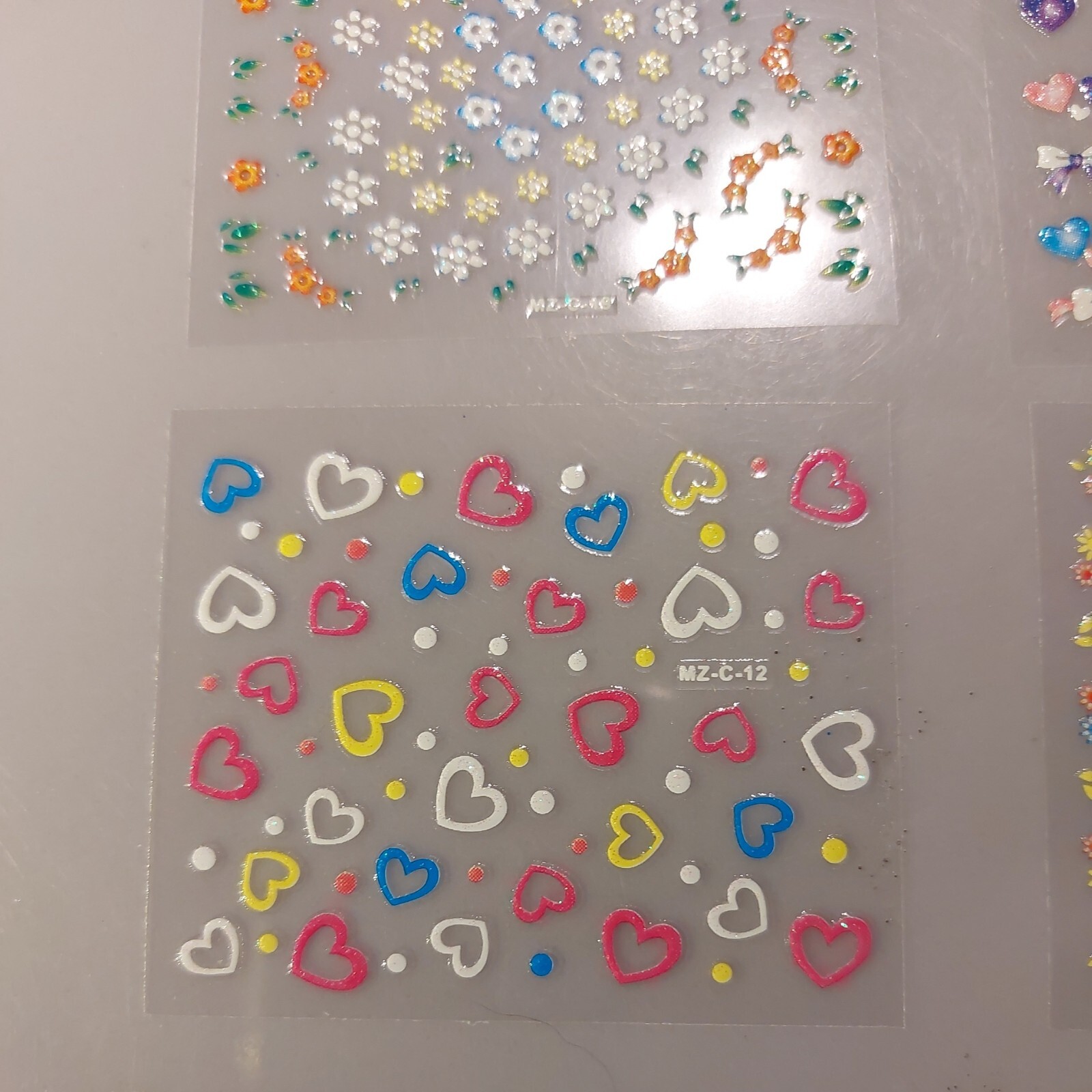6 X Small Sheets Of Colour Nail Art Stickers (Dn370) New