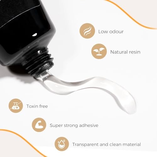 TOMICCA 4-in-1 Solid Gel Nail Glue, Strong Hold Clear Adhesive for Press On