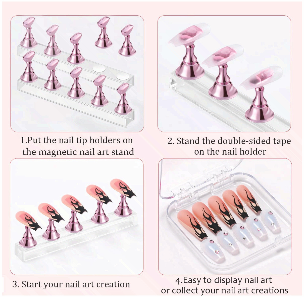 Etercycle Nail Stand Acrylic Nail Art Display Stand Practice Nail Holder for Pai
