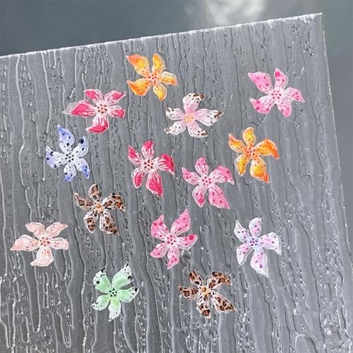 24 Grids 3D Acrylic Flower Nail Art Decorations Set – Mixed Color Style-10