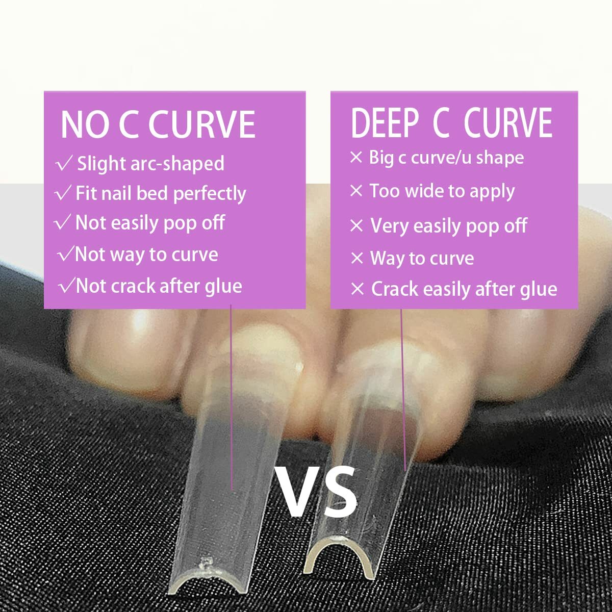 XXL Long 500 pcs Coffin No C Curve Acrylic Nail Tips Ships in 1 Business Day