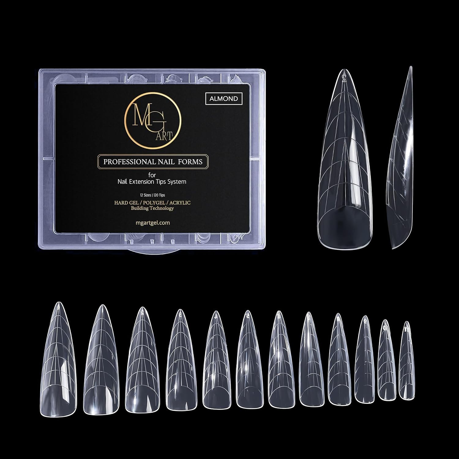 120-Piece Almond Nail Extension Forms – Perfect for Salon-Quality Gel Art