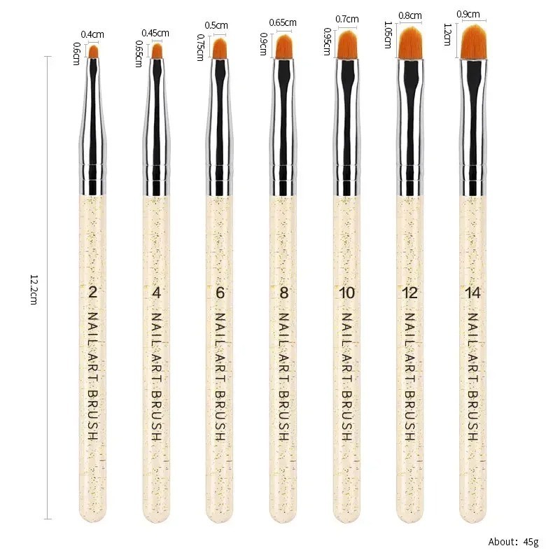 7Pcs Acrylic Nail Art Pen Tips UV Builder Gel Painting Brush Manicure Set Hot