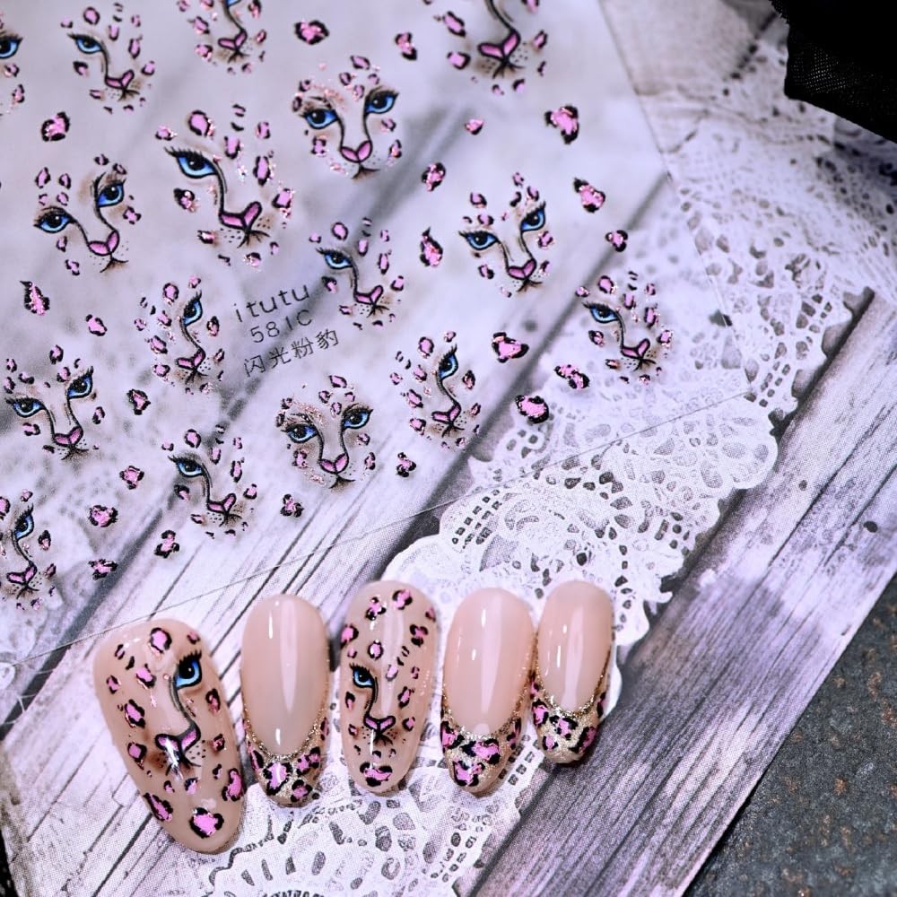 BLGTGH Style31 Leopard Print 5D Nail Stickers