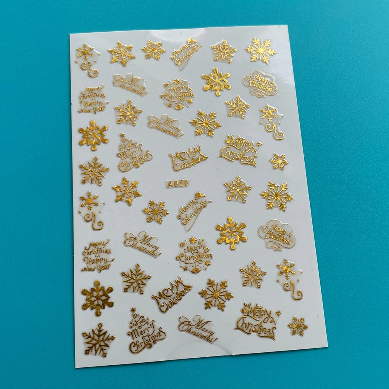 Merry Christmas Nail Sticker Happy New Year Snowflake Snow Stars 4 Colors