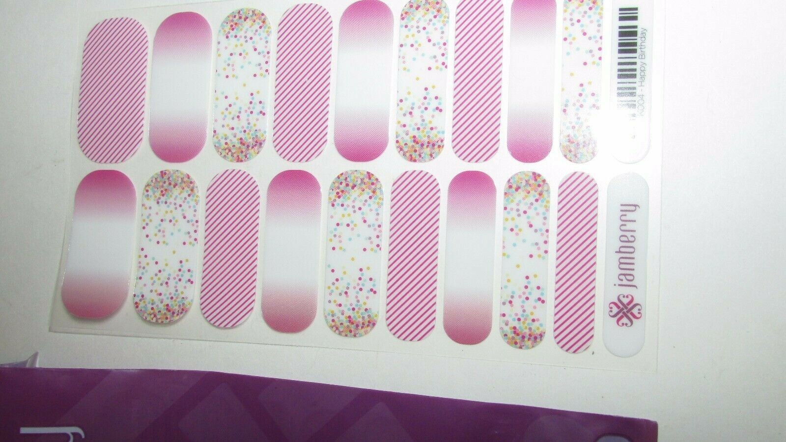 jamberry Happy Birthday nail wraps full sheet NIP