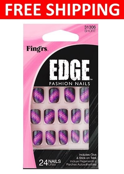 FING’RS EDGE Fashion Nails Includes Glue & Stick-On Manicure 24 Nails #31306