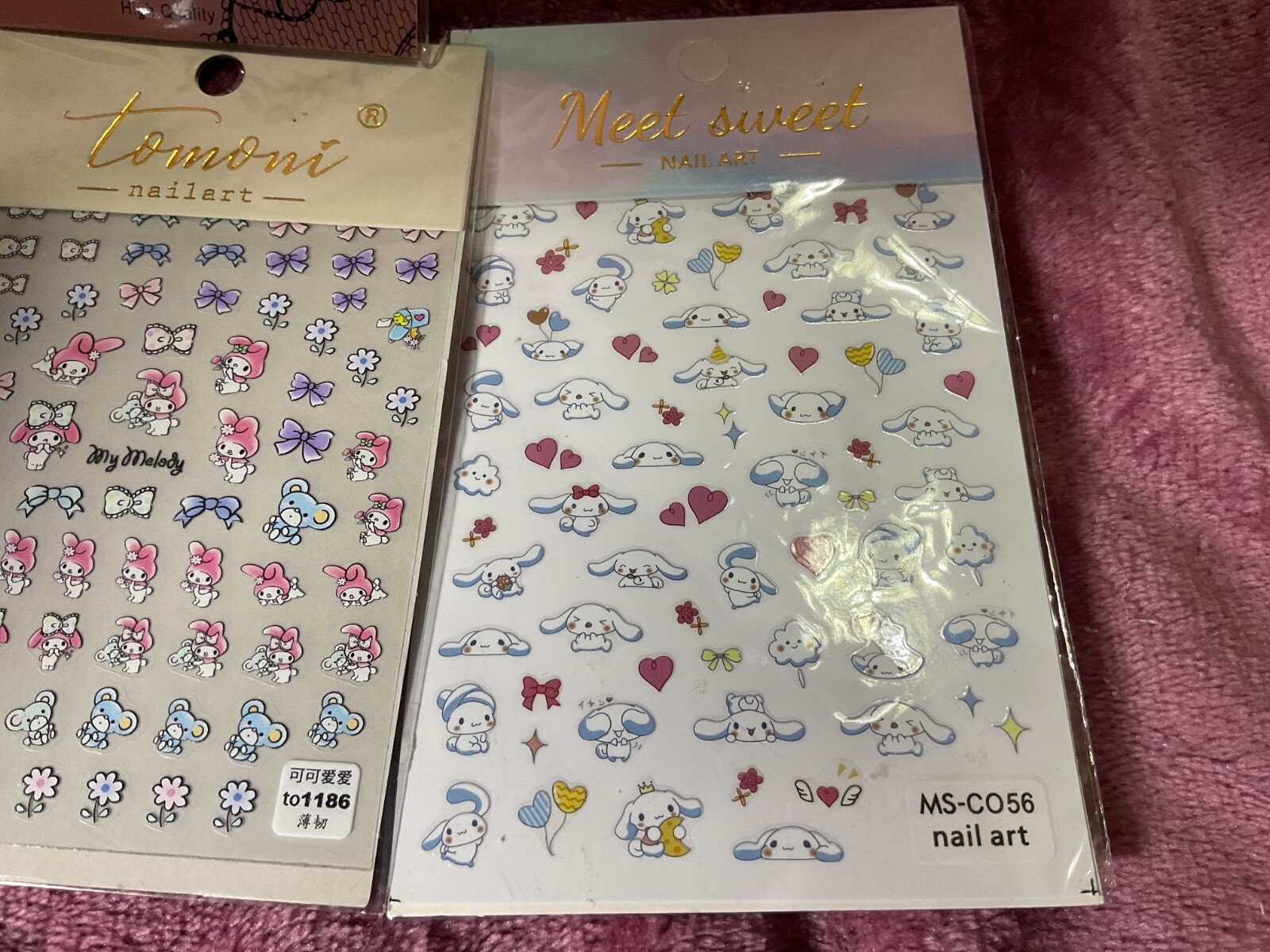Lot of nail art stickers,stitch and lilo aristocats sanrio