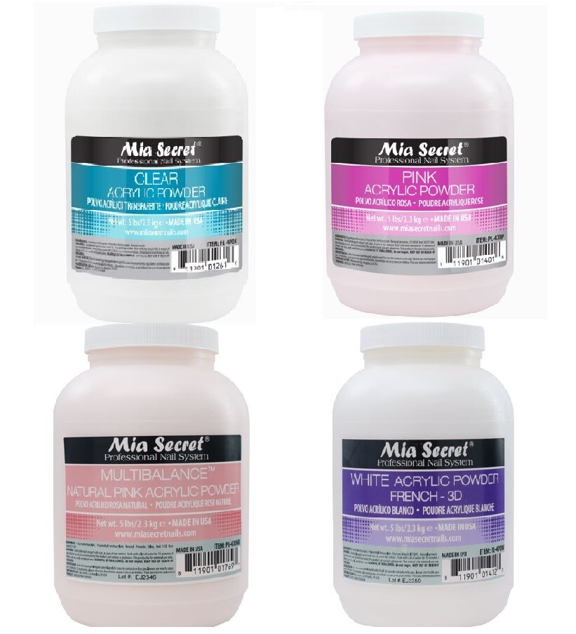 Mia Secret Professional Acrylic Nail Powder 5 lbs / 2.3kg – CHOOSE YOUR COLORS