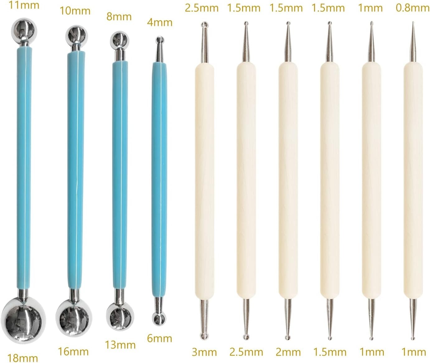 Durable 10Pcs Dotting Tools with 14 Diameters for Endless Artistic Expression