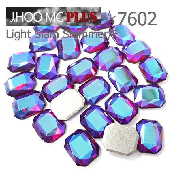 J.HOO Crystal 7602 Emerald Cut Flat Back Rhinestones 8×6mm Nail Art (10pcs)