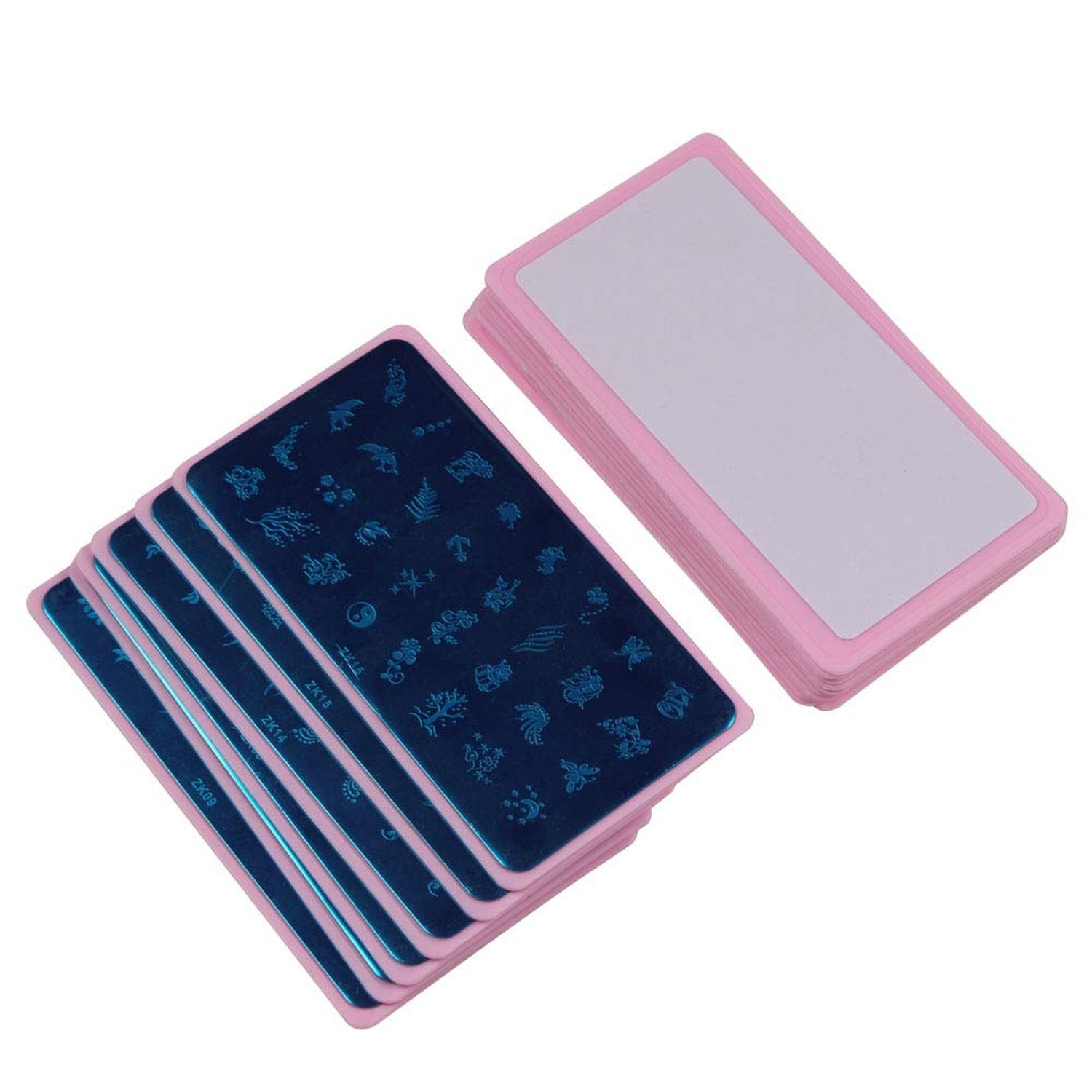 15pcs 12X6cm Nail Art Soft Stamping Protective Pink Color Stamper Rectangel S…