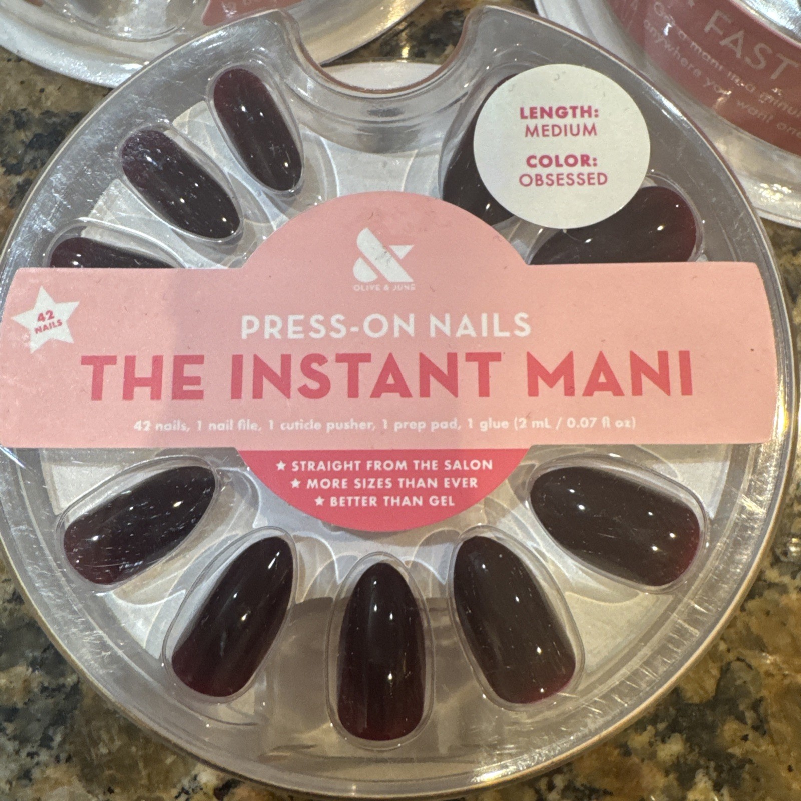 Lot Of 3 Olive & June Press On Nails medium Social Studies Blue Velvet Obsessed