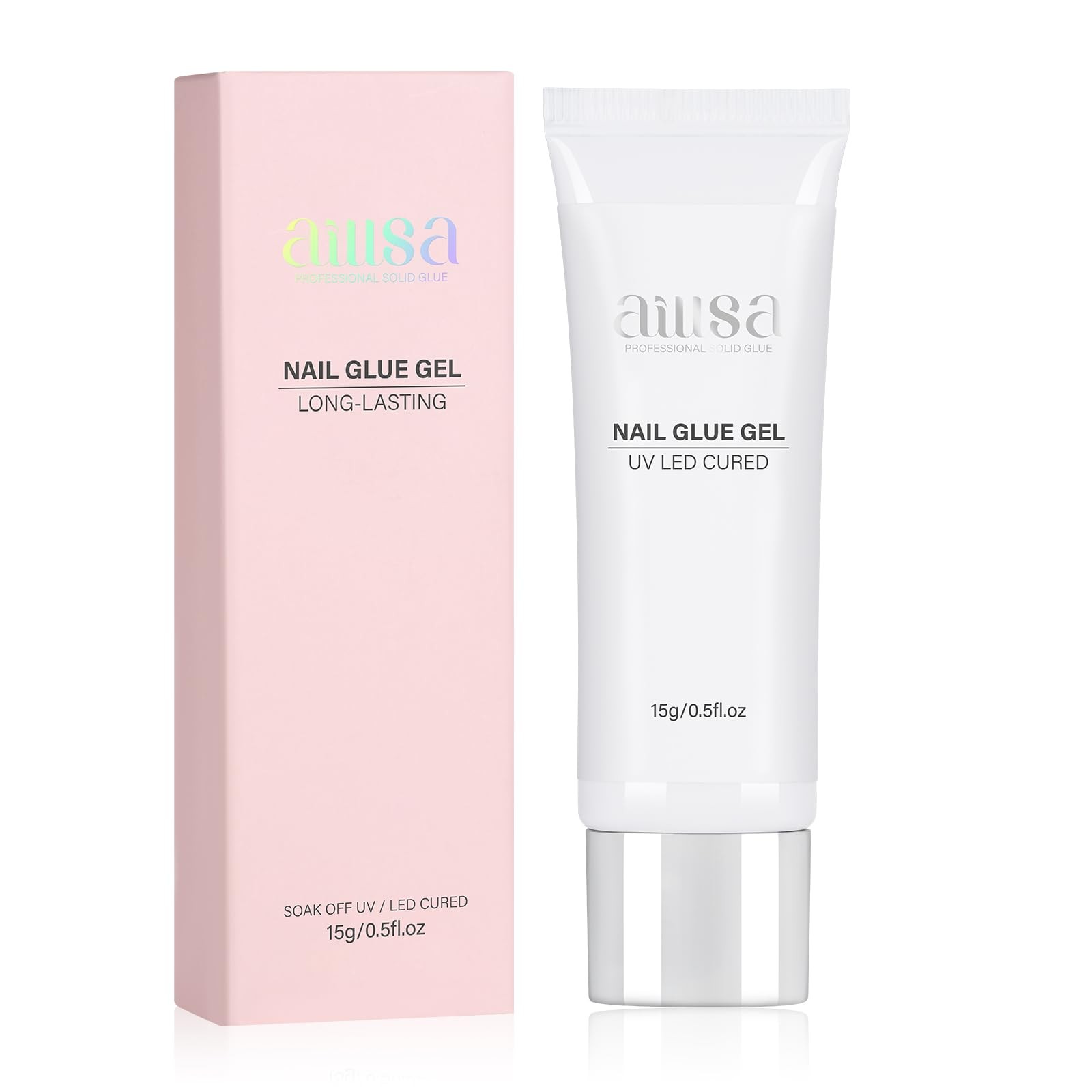 AILLSA Solid Gel Nail Glue for solid nail glue-15g*1pcs (White hose)