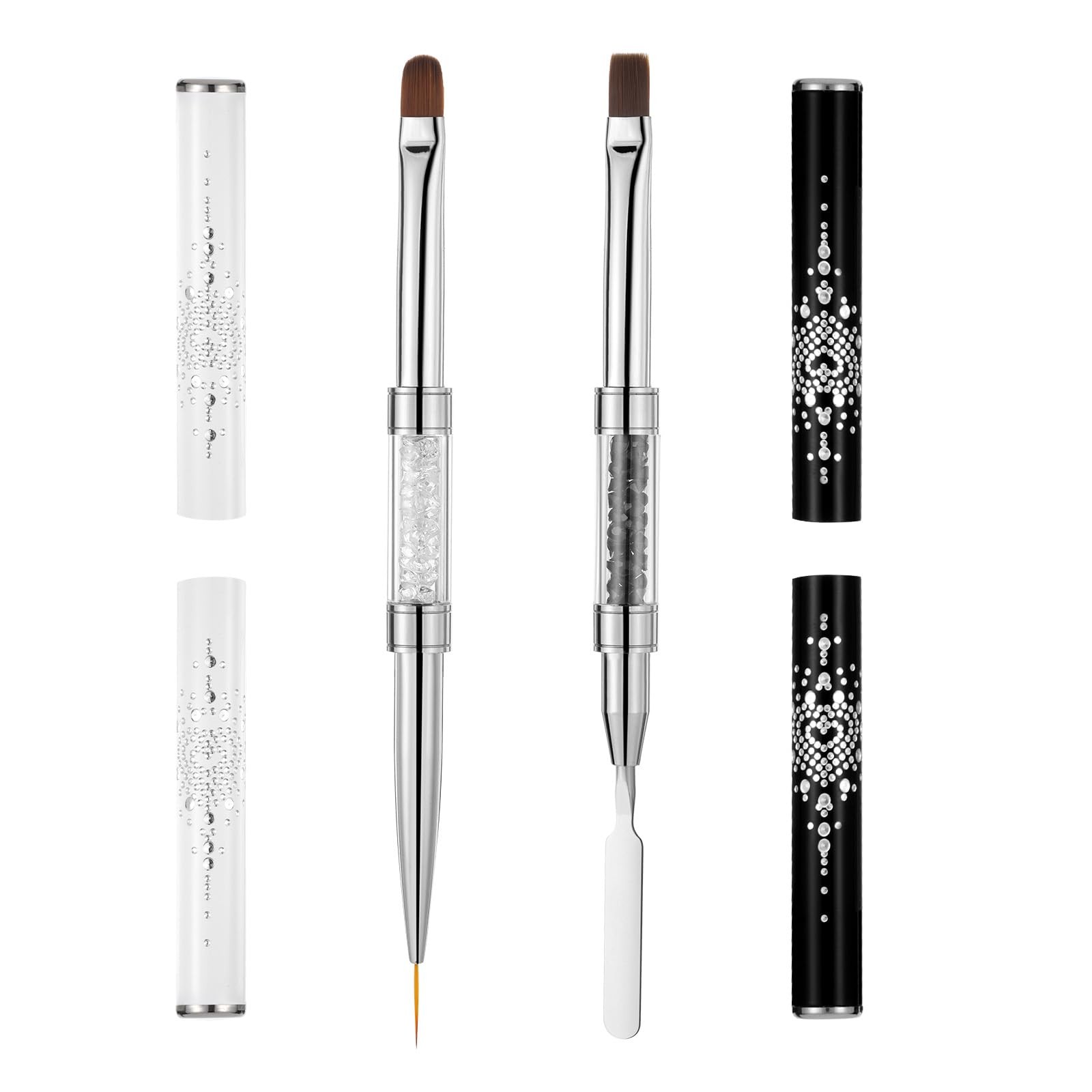 2 PCS Hard Brush, Double Ended French Tip Brush, Professional Nail Brushes fo…