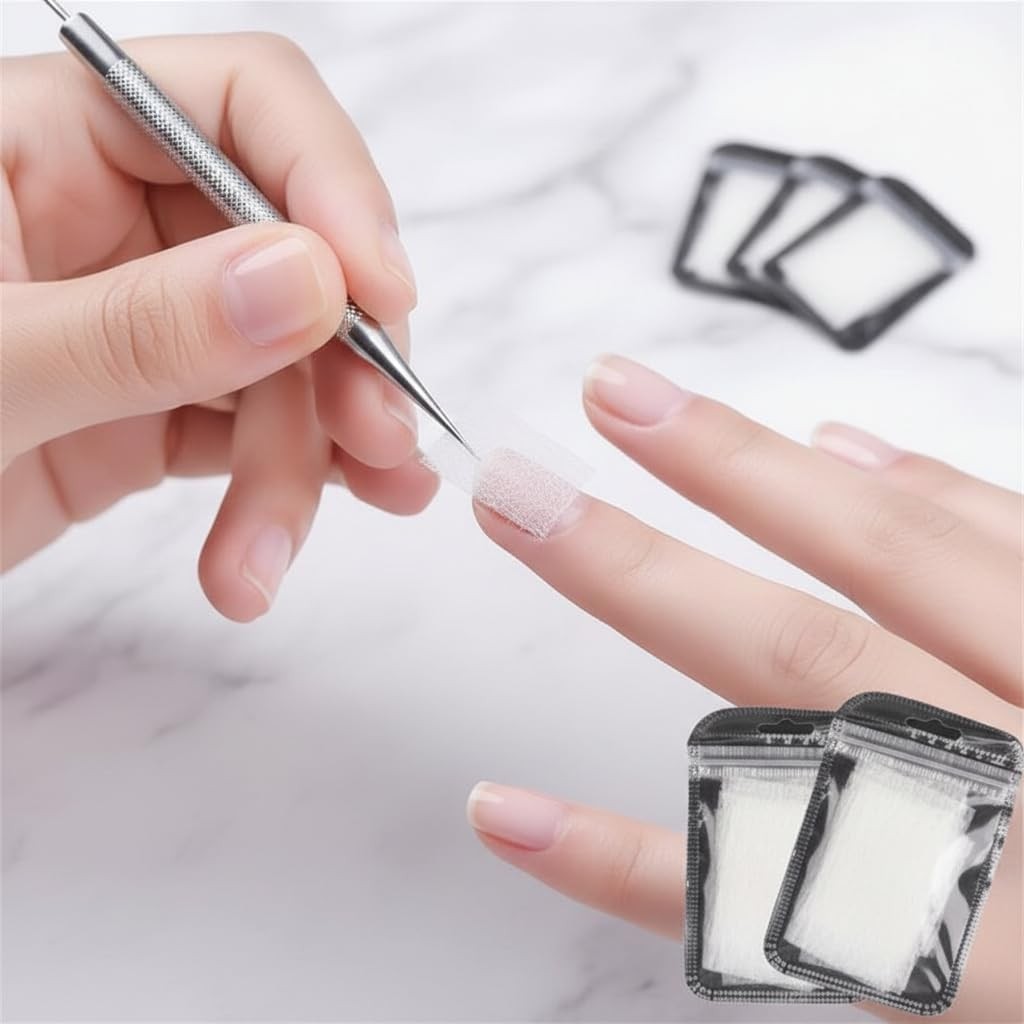 20Pcs White Nails Kit Extensions Kit Fiberglass Nail Art Builder Wrap Sticker…