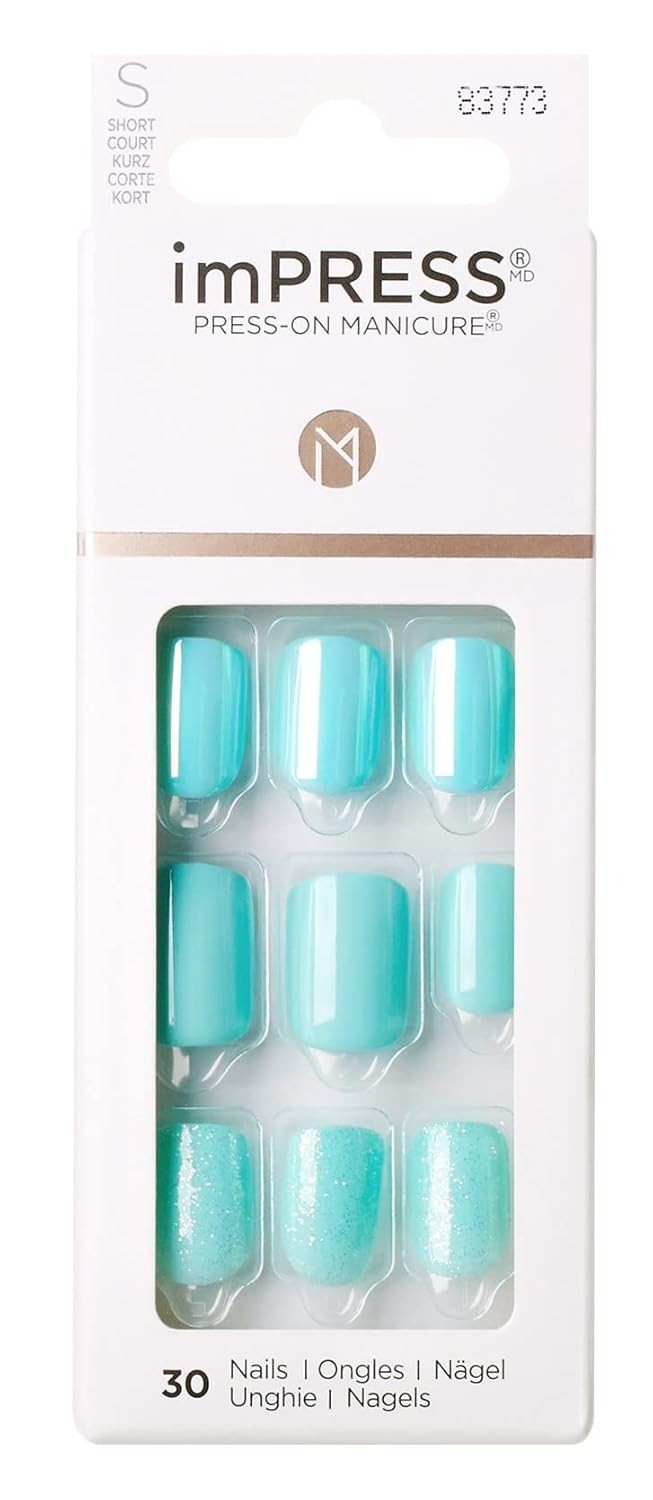 Kiss Impress Press-On-Manicure Kit 30 Count Rain Check Short