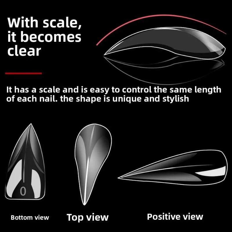 140 Pcs/box Curved Stiletto Nail Dual Forms For Poly Gel Eagle Claw Form
