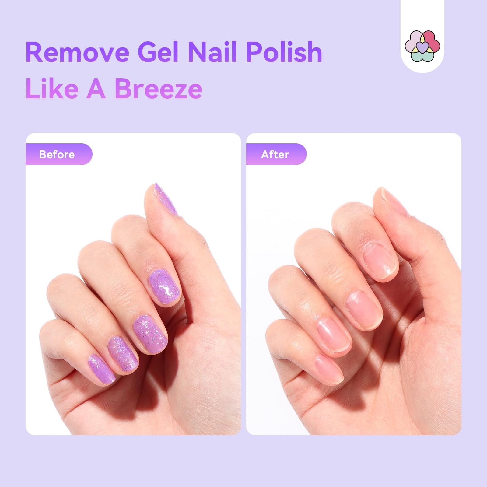 SAVILAND Advanced Gel Nail Polish Remover Pads: 1 Count (Pack of 1), Purple