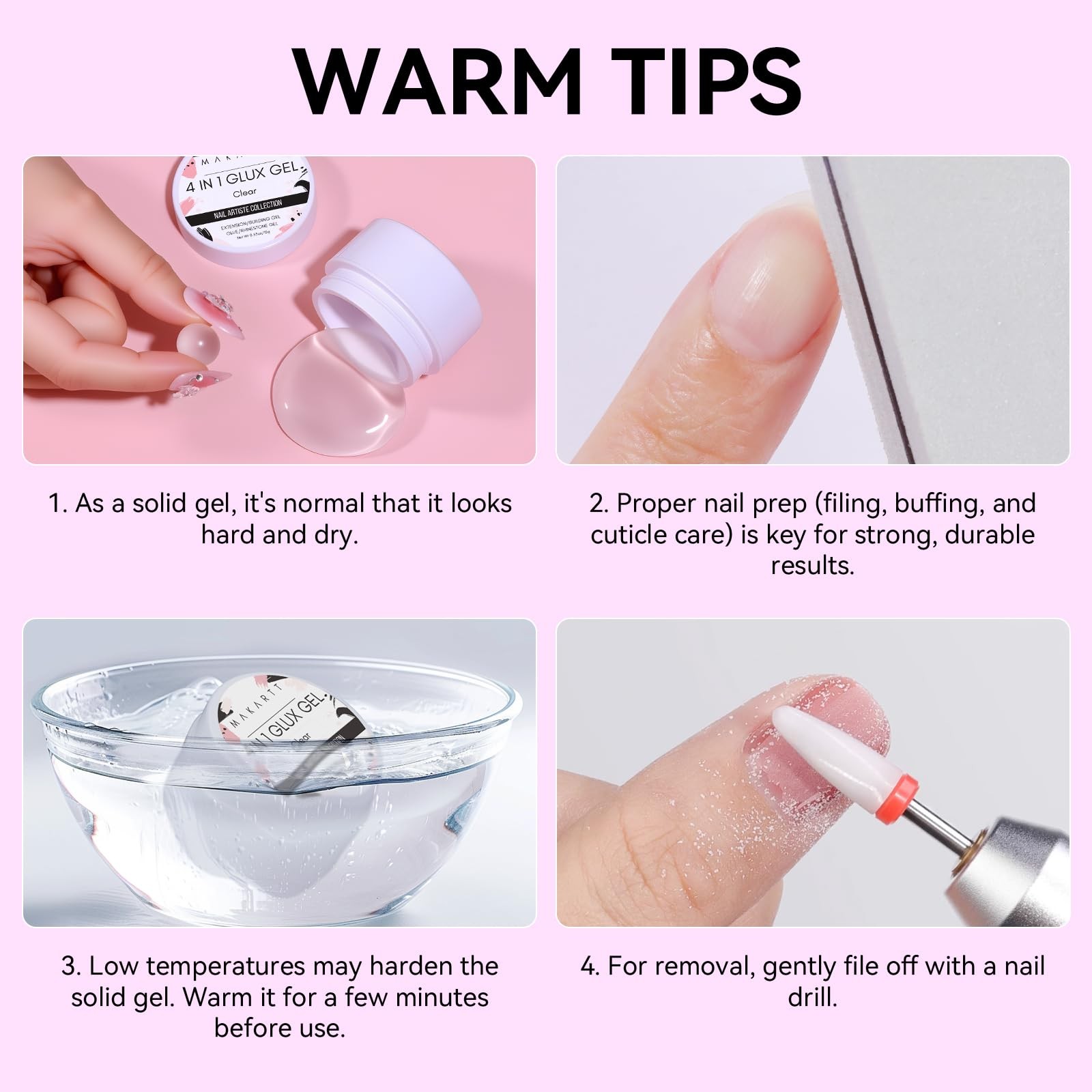 Makartt 3D Gel Nail Art: Clear Sculpting Half Length, Kit