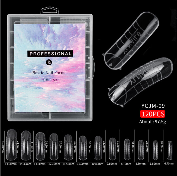 120 Pcs Various Nail Forms Nail Quick Building UV Gel Mold Tips Extension 12Size
