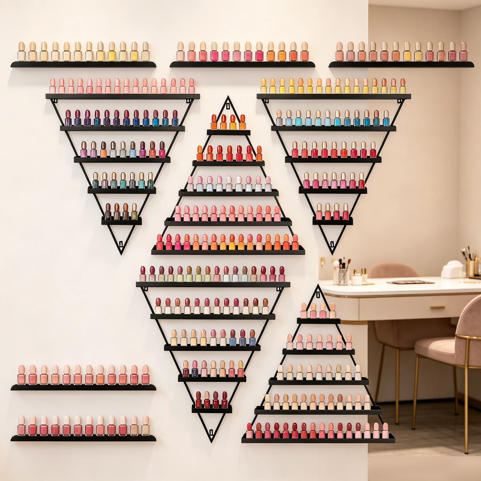 10 pcs Metal Nail Polish Display Rack Organizer Wall Holder Over 200 Bottles