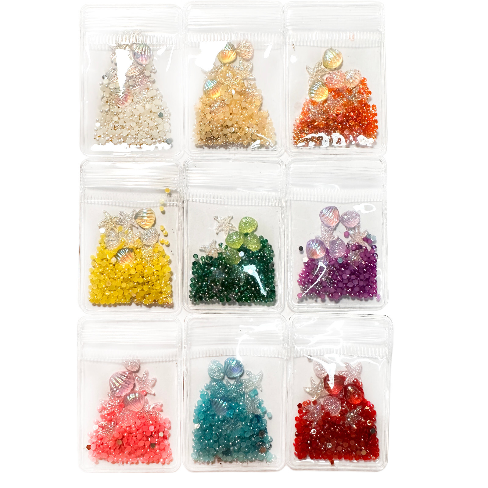 Resin Camellia Flower Nail Charms Starfish Shiny Nail Art Decoration Exquisite