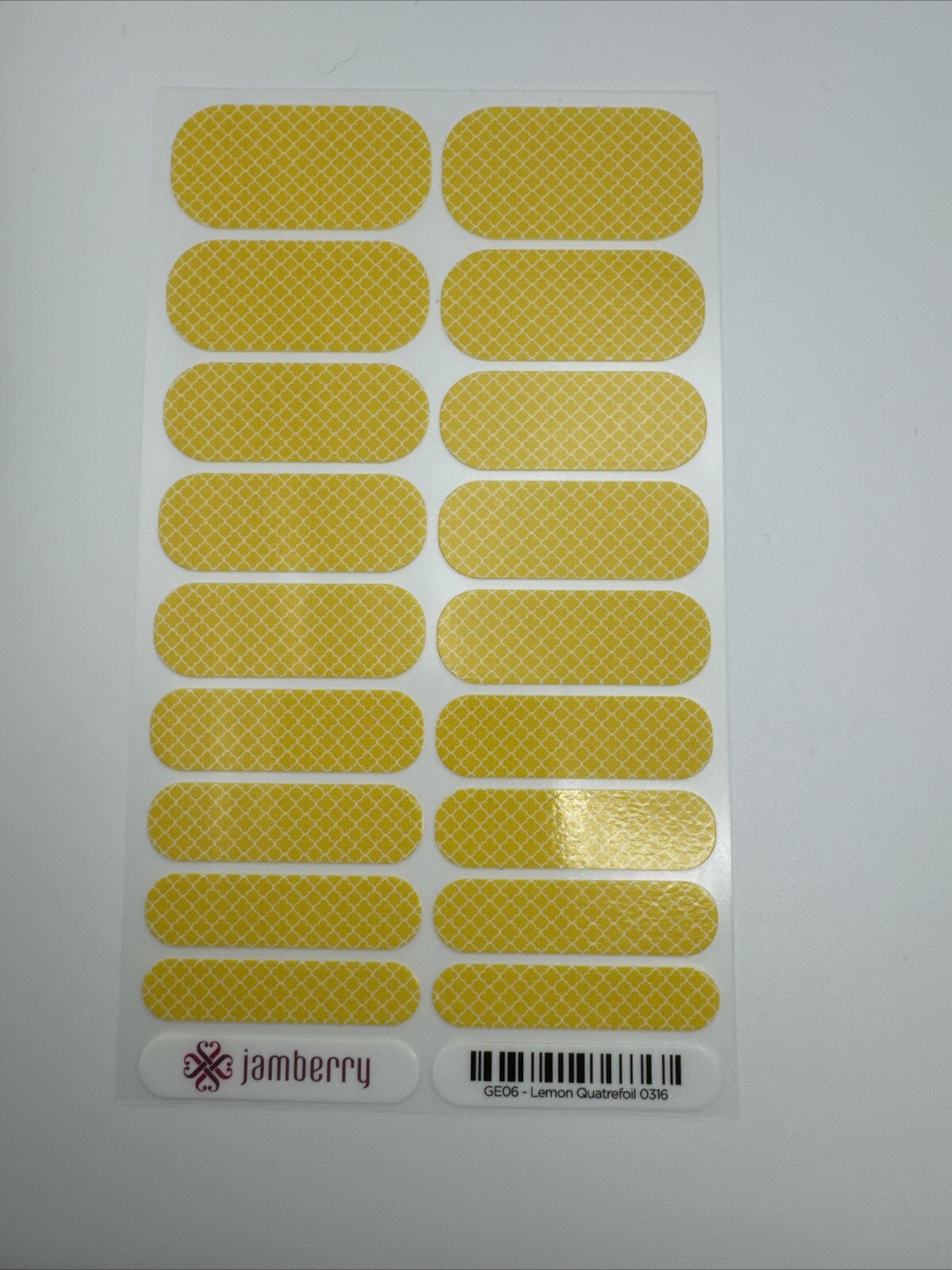 Jamberry Nail Wraps Lemon Quartrefoil Full Sheet (yellow Graphic)