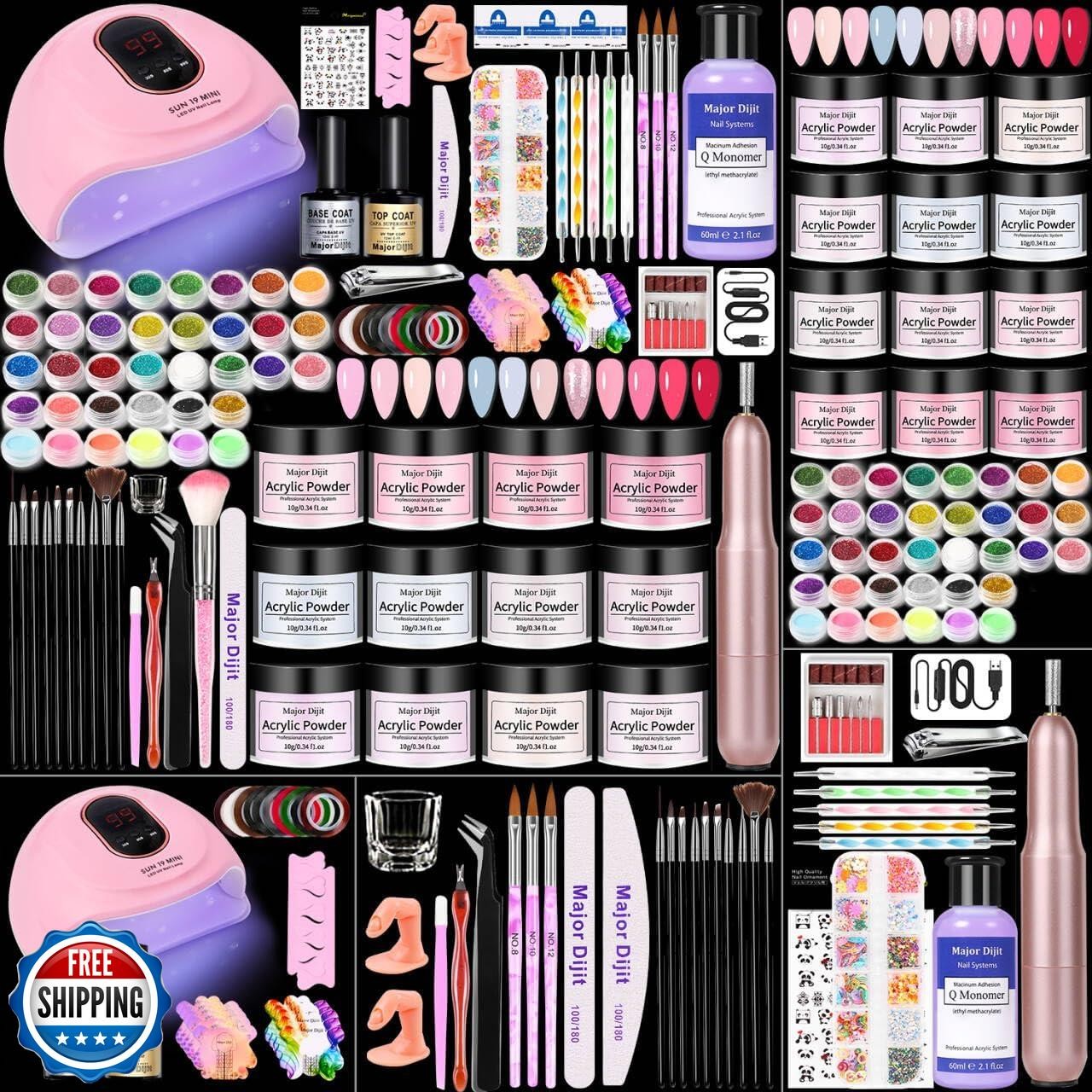 Acrylic Nail Kit with Drill Set for Beginners with Everything 12 Color Acryli