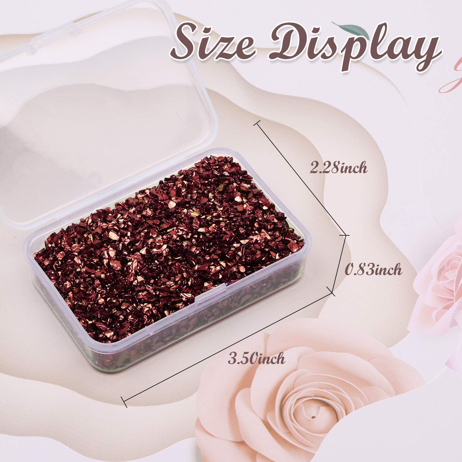 Crushed Glass Craft Glitter for Resin, Irregular Metallic Crystal Chips Sprin…